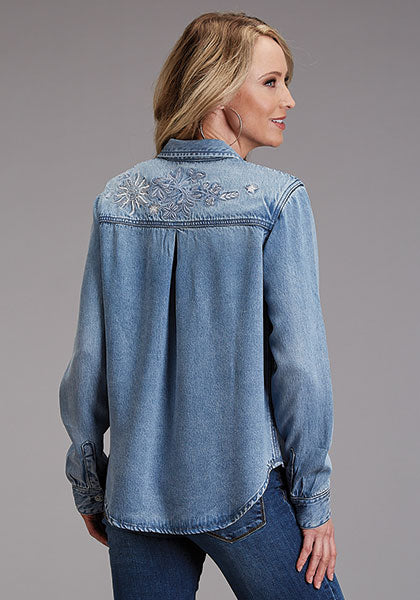 Stetson Ladies Lyocell Denim Blouse