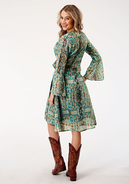 ROPER Ladies Snake Print Wrap Dress