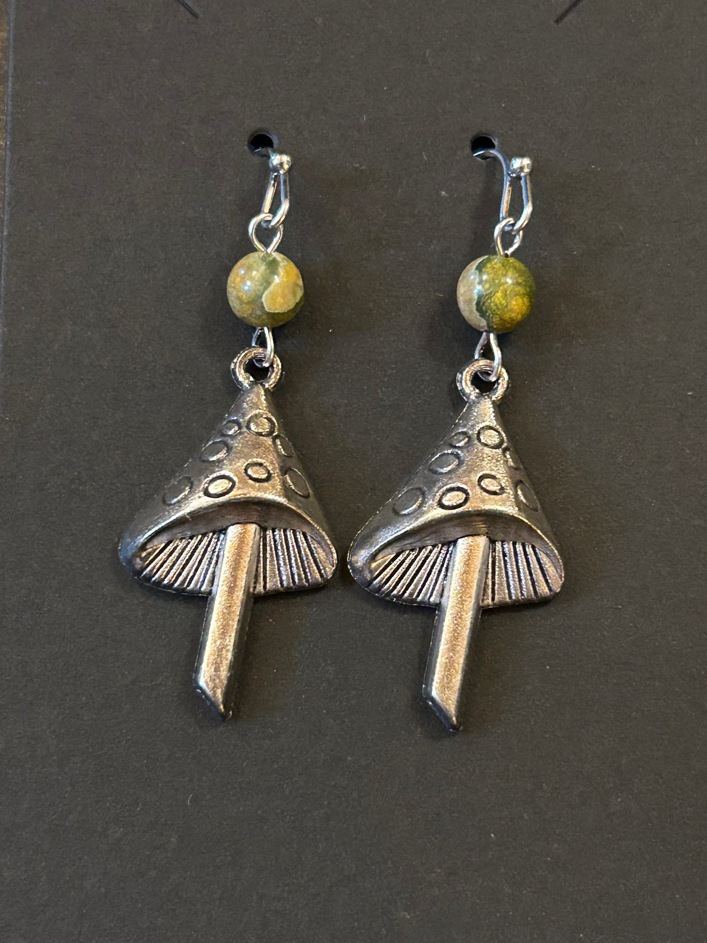 La Plume Noire Stainless Steel Gemstone Earrings