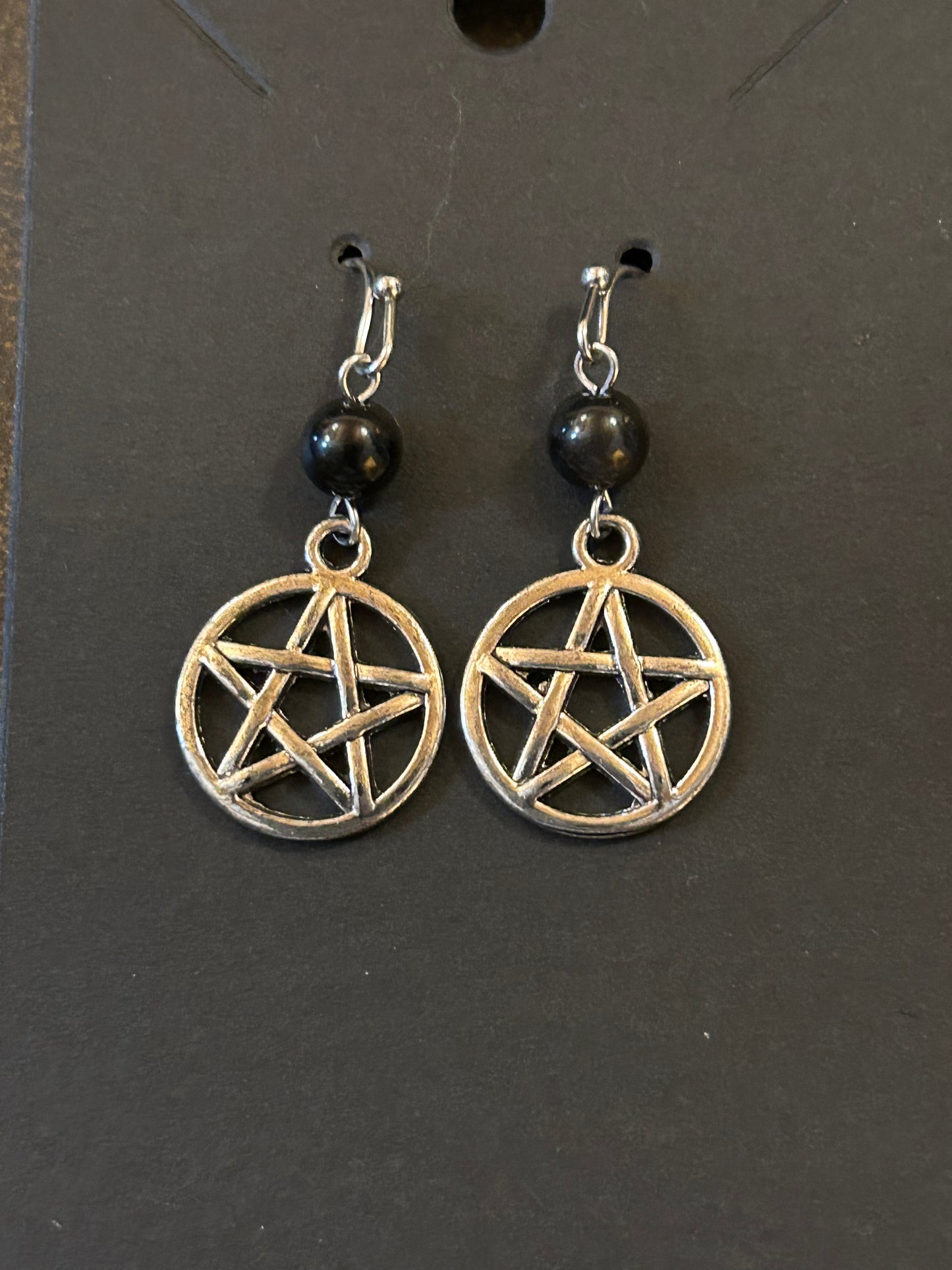 La Plume Noire Stainless Steel Gemstone Earrings