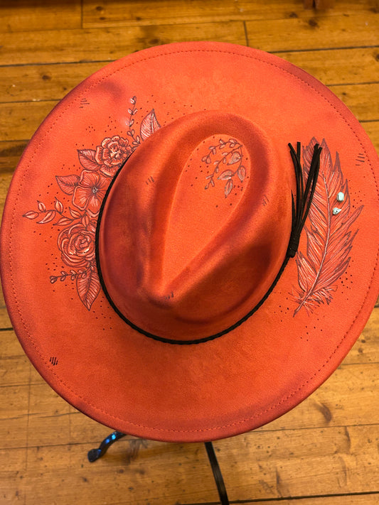 Mane & Feather Pyrography Burned Hats