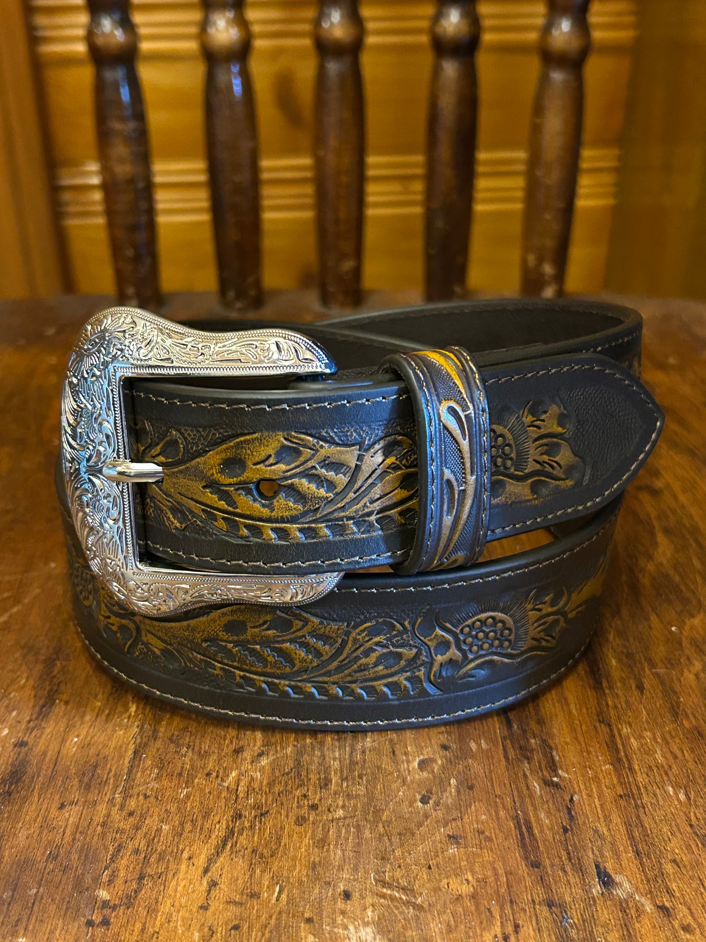 Ranger Belt Company Floral Tooled Belt
