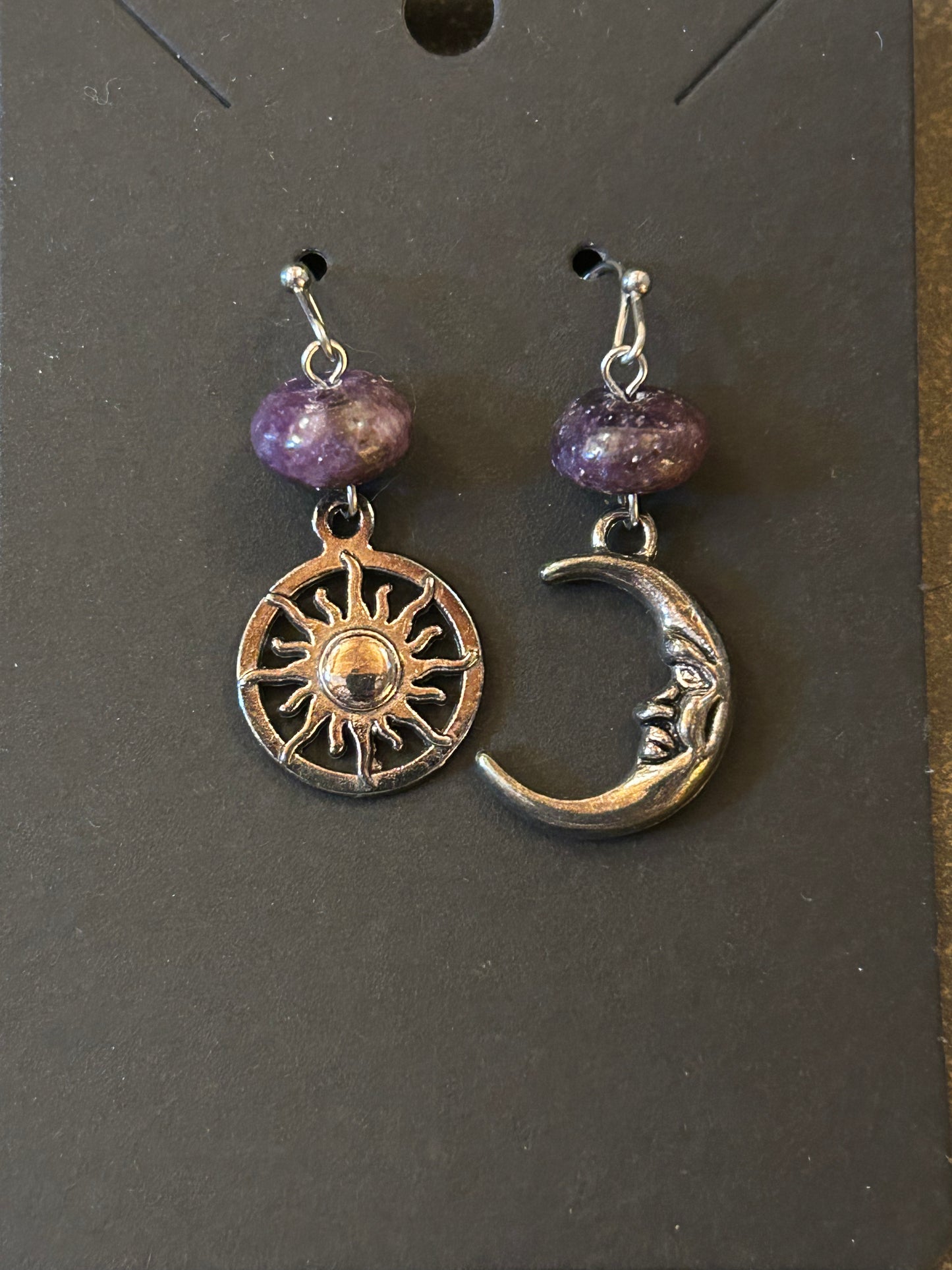 La Plume Noire Stainless Steel Gemstone Earrings