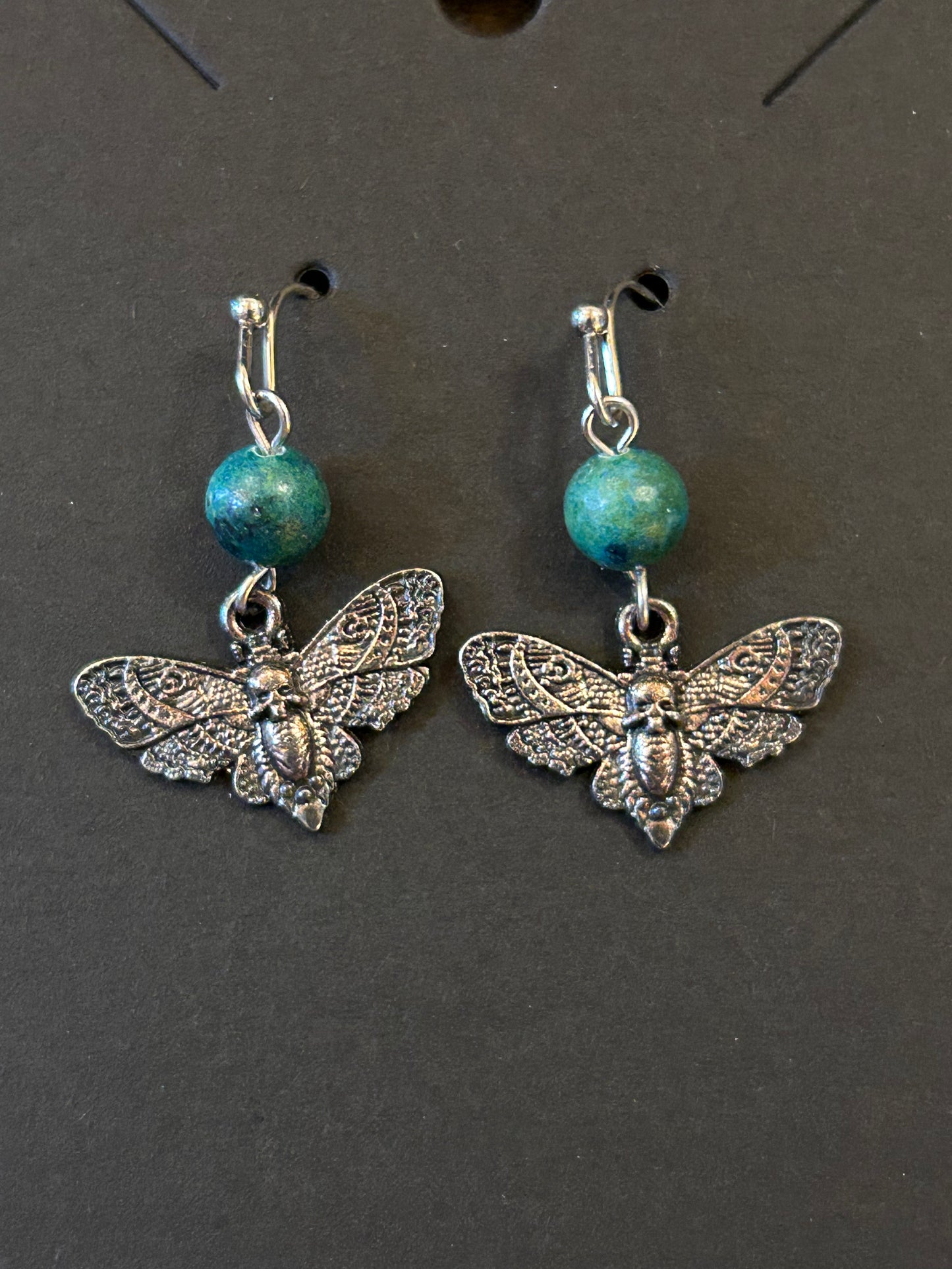 La Plume Noire Stainless Steel Gemstone Earrings