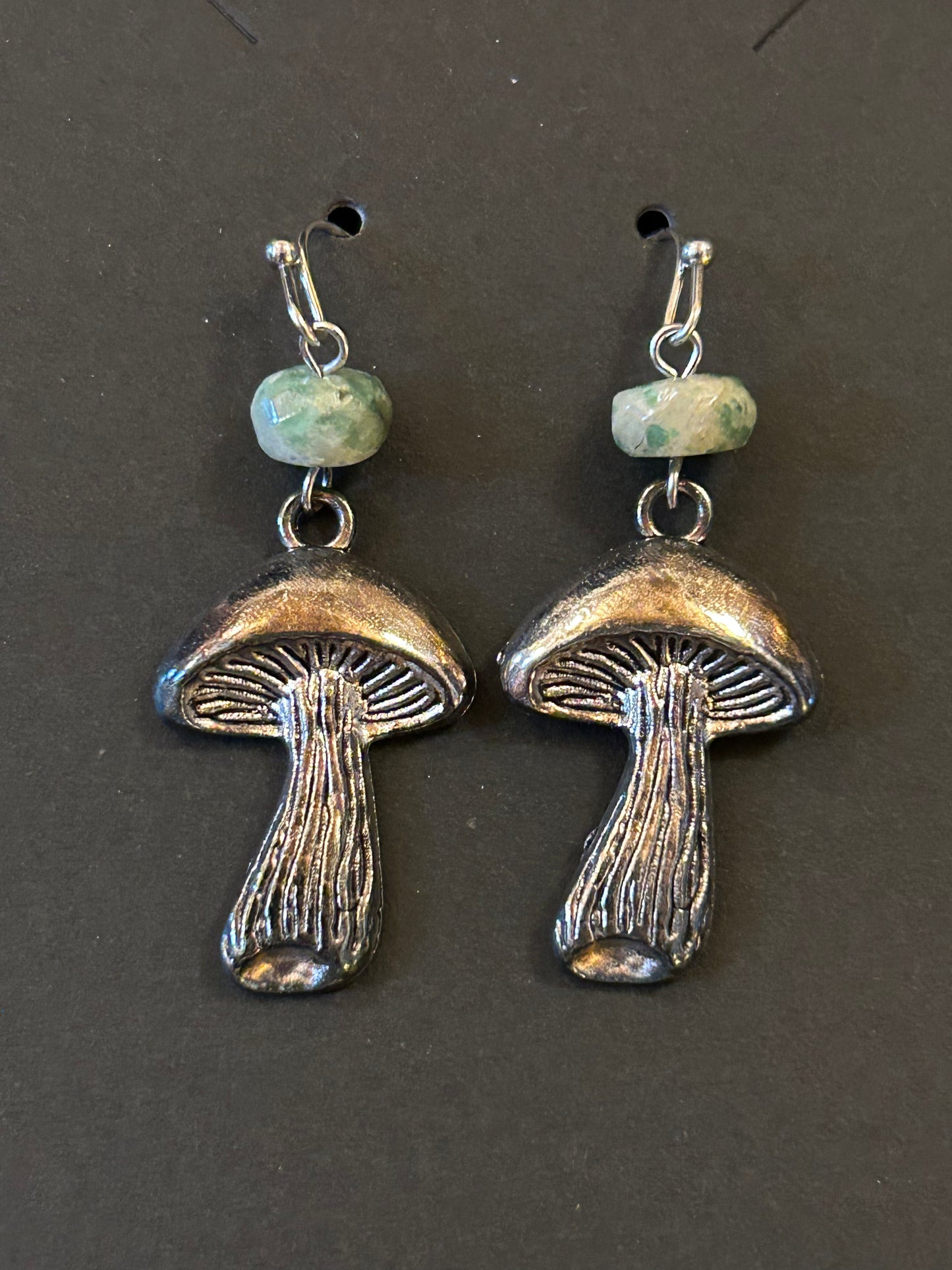 La Plume Noire Stainless Steel Gemstone Earrings