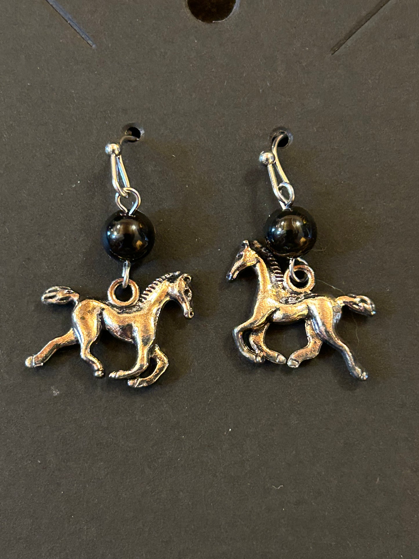 La Plume Noire Stainless Steel Gemstone Earrings