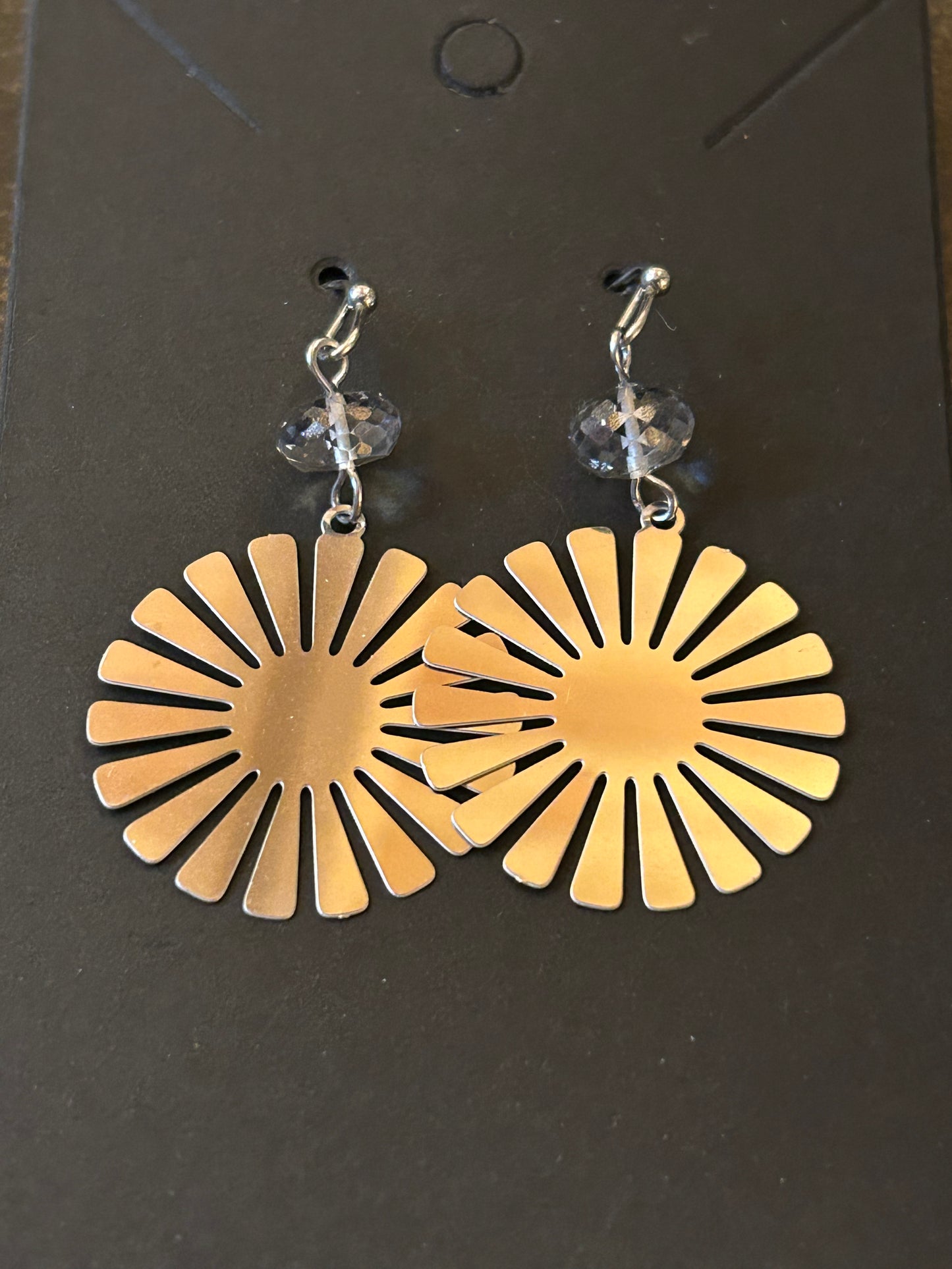 La Plume Noire Stainless Steel Gemstone Earrings