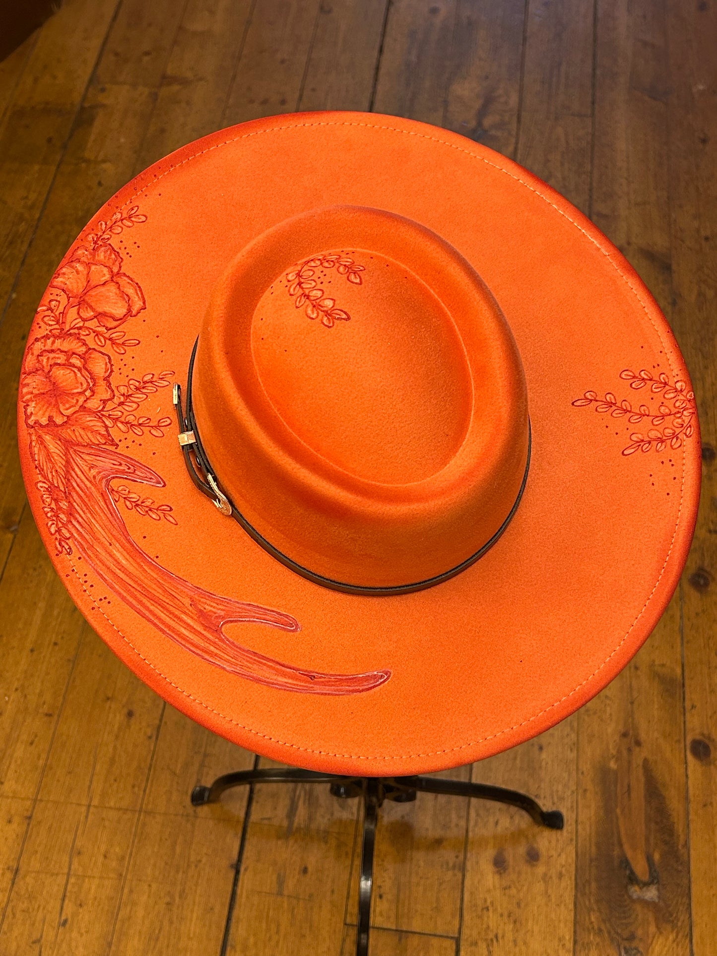 Mane & Feather Pyrography Burned Hats
