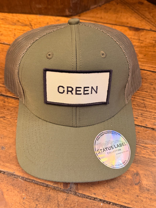 GREEN Hat – Status Label Collection