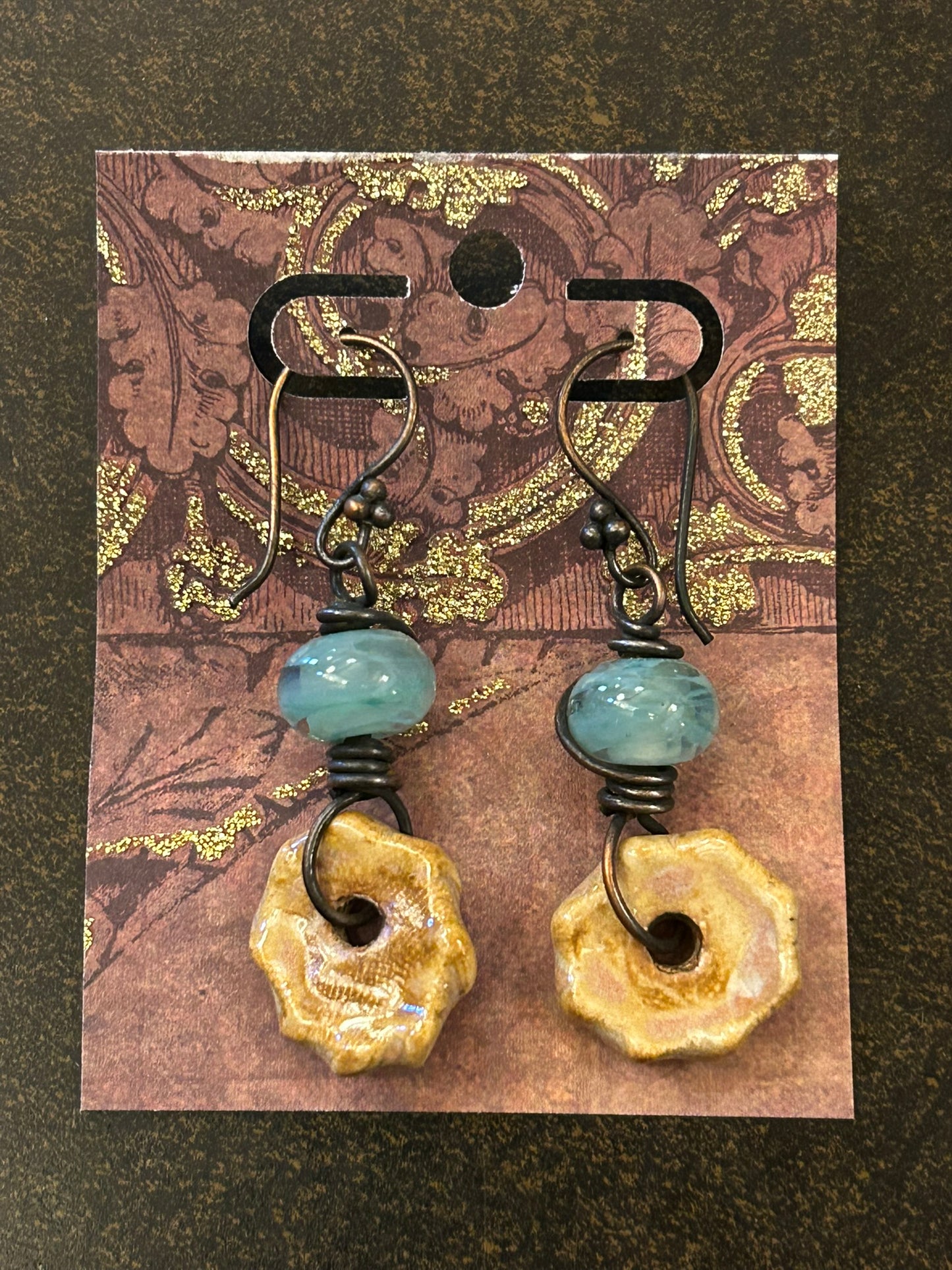 La Plume Noire Copper & Ceramic Dangles