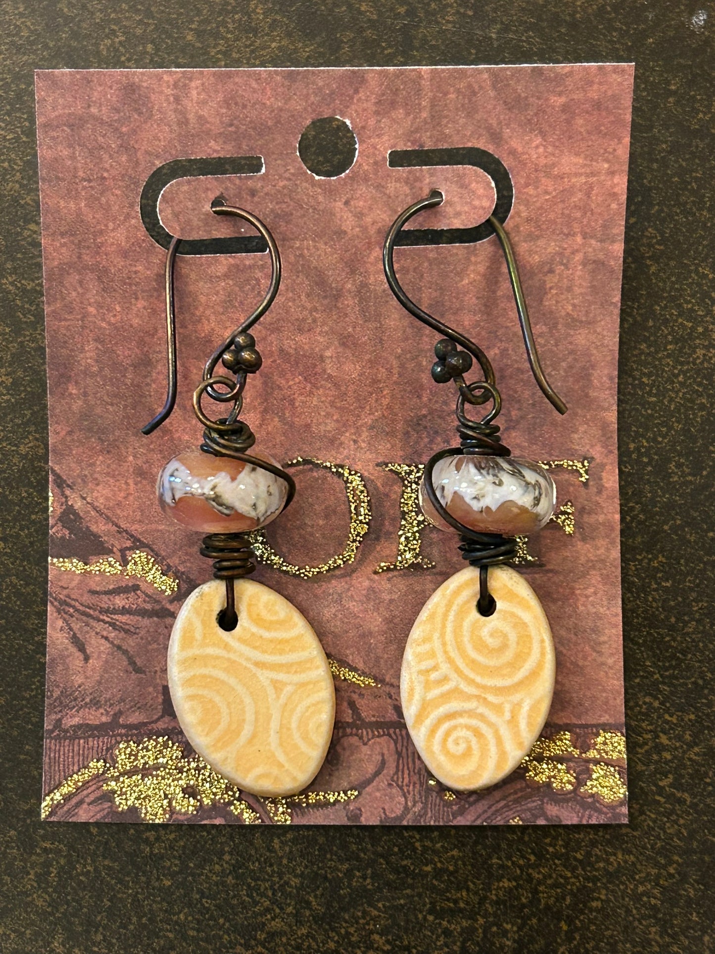 La Plume Noire Copper & Ceramic Dangles