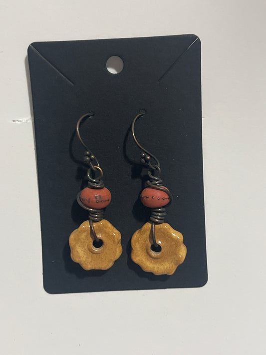 La Plume Noire Copper & Ceramic Dangles