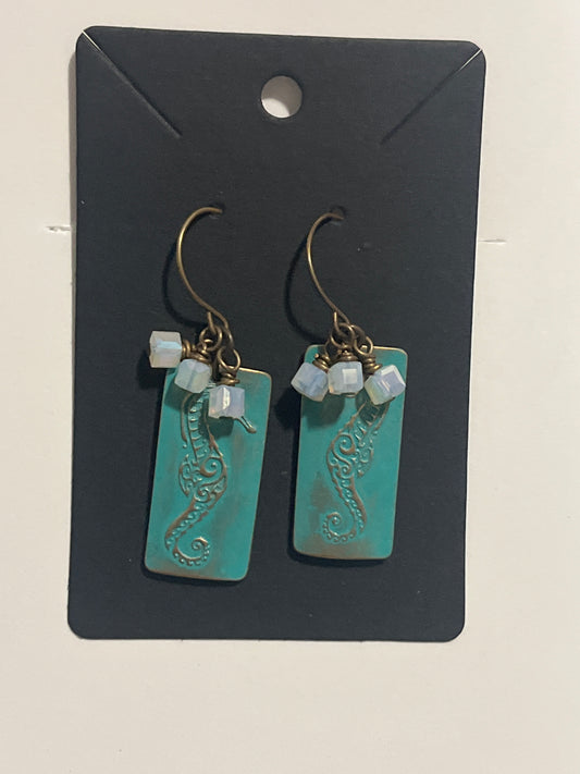 La Plume Noire Solid Brass Artisan Earrings